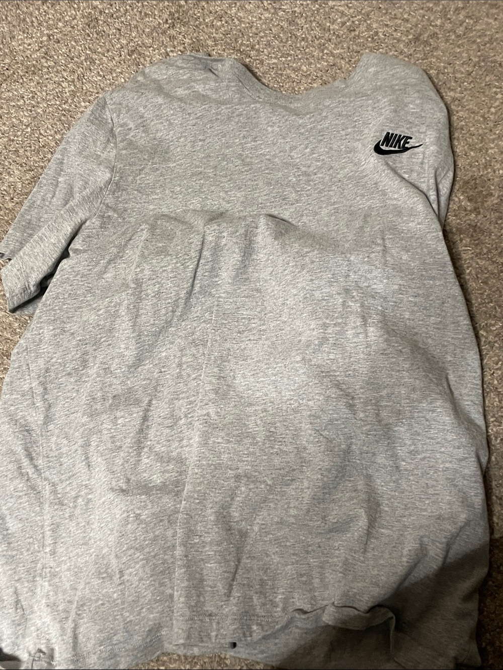 Nike Light Grey Short Sleeve Tee with Black Swoosh
